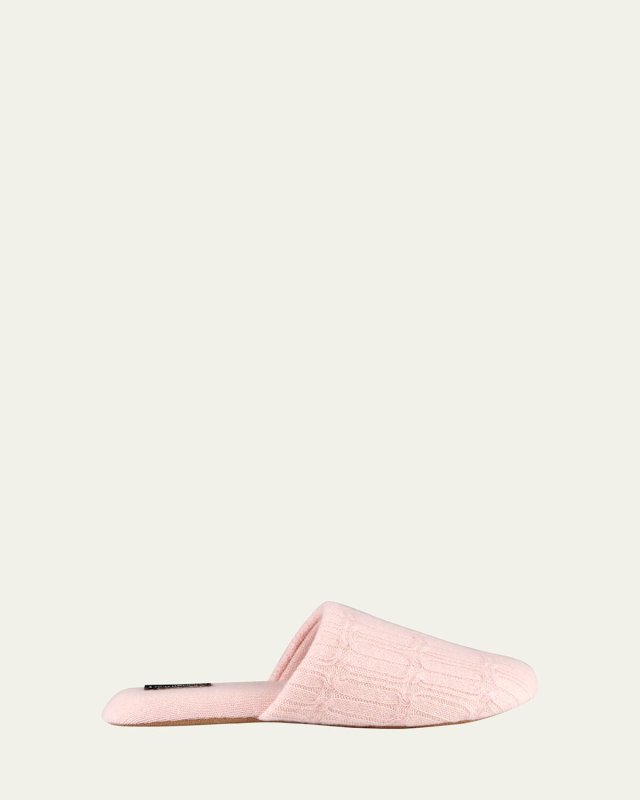 Cable-Knit Cashmere Slippers